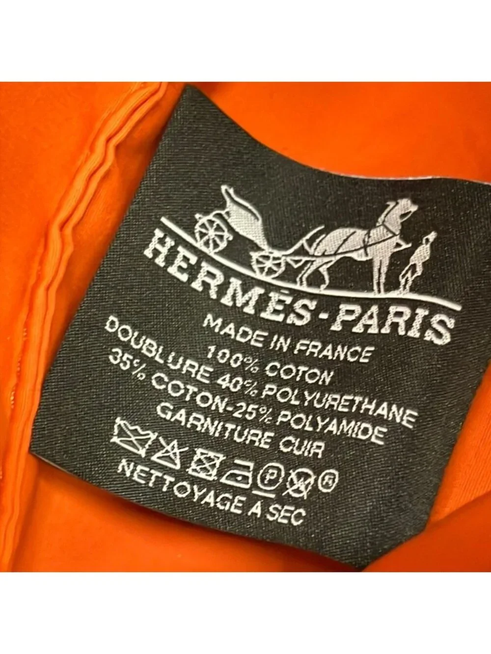Hermes Pouch Orange Light Brown Silver Leather